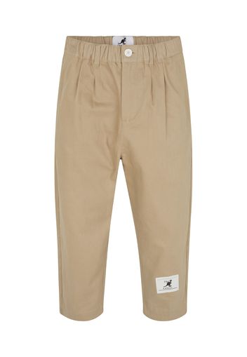 KANGOL Pantaloni con pieghe 'Gilbert'  marrone chiaro / bianco