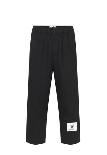 KANGOL Pantaloni con pieghe 'Gilbert'  nero / bianco