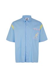 KANGOL Camicia 'Austin'  blu fumo / giallo / rosa chiaro / cipria