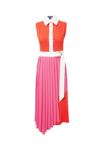 Karen Millen Abito camicia  fucsia / arancione neon / bianco