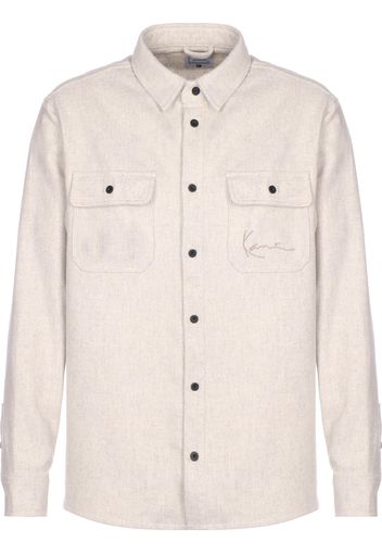 Karl Kani Camicia 'Chest Signature'  crema / camoscio