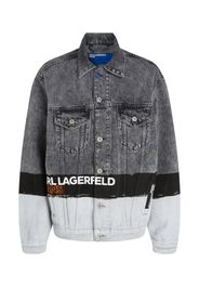 KARL LAGERFELD JEANS Giacca di mezza stagione  grigio denim / arancione / nero / bianco