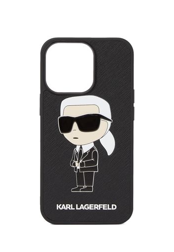 Karl Lagerfeld Custodia per smartphone 'Ikonik 2.0 iPhone 13 Pro'  crema / nero / bianco