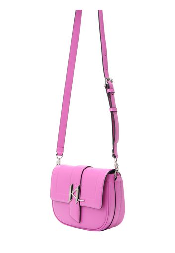 Karl Lagerfeld Borsa a tracolla 'Saddle'  rosa / argento