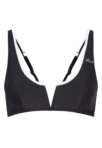 Karl Lagerfeld Top per bikini  nero / bianco