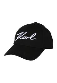 Karl Lagerfeld Cappello da baseball 'Signature'  nero / bianco