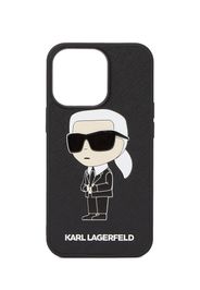 Karl Lagerfeld Custodia per smartphone 'Ikonik 2.0 iPhone 13 Pro'  crema / nero / bianco