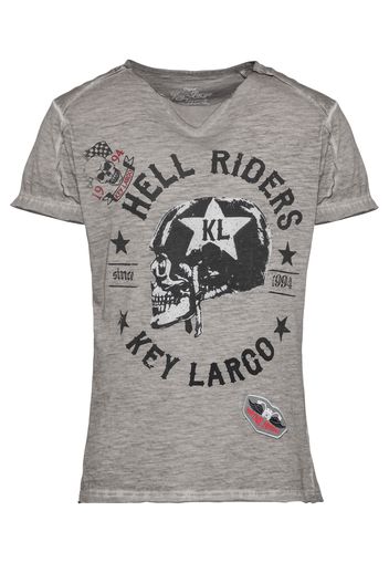 Key Largo Maglietta 'HELL RIDERS'  greige / nero