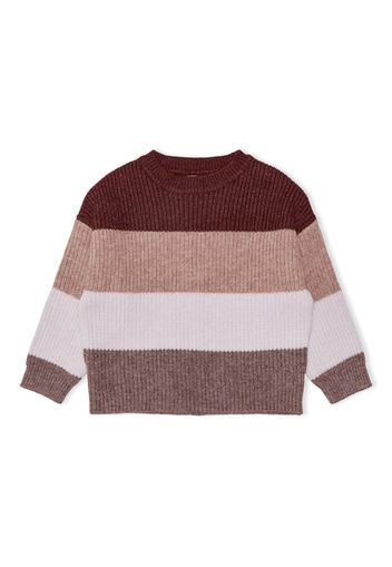 KIDS MINI GIRL Pullover 'Sandy'  bianco / rosso carminio / beige chiaro / marrone sfumato