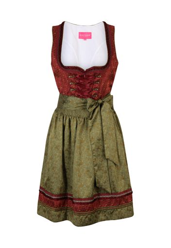 Krüger Madl Dirndl  oliva / rosso scuro