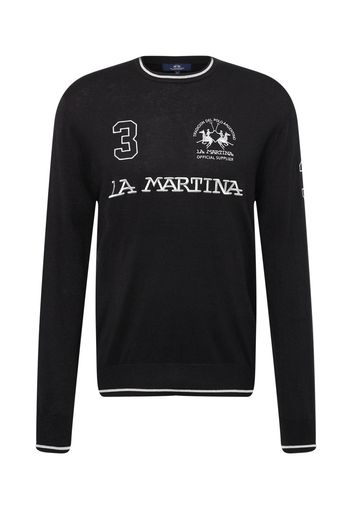 La Martina Pullover  nero / bianco