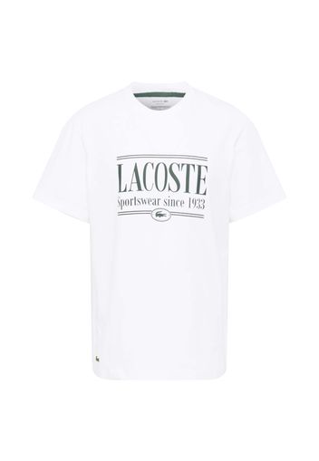 LACOSTE Maglietta  verde scuro / bianco