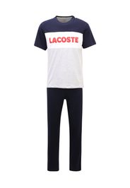 LACOSTE Pigiama lungo  navy / grigio sfumato / rosso / bianco