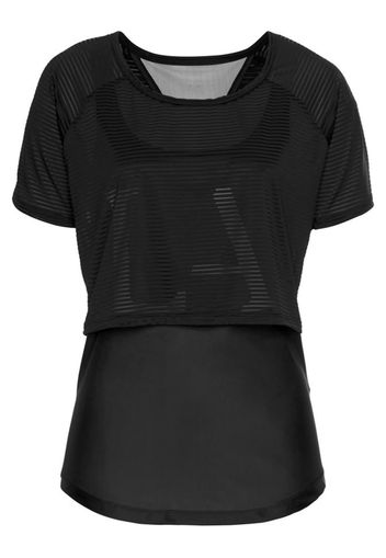 LASCANA ACTIVE Maglia funzionale 'Digital Mauve'  nero