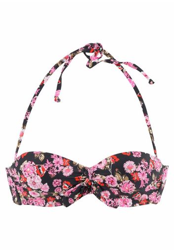 LASCANA Top per bikini 'Blümli'  rosa / nero