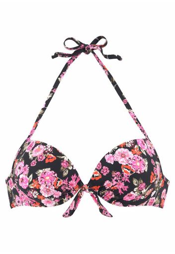 LASCANA Top per bikini 'Blümli'  rosa / nero