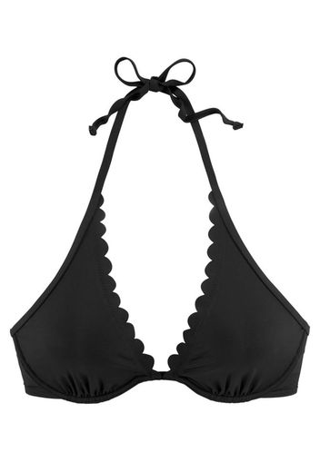 LASCANA Top per bikini 'Scallop'  nero