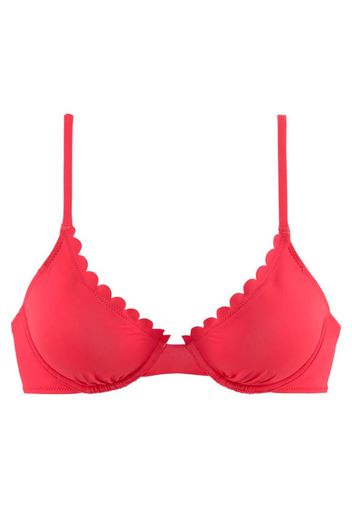 LASCANA Top per bikini 'Scallop'  rosso