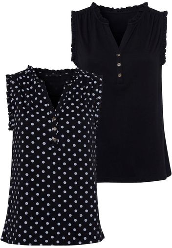 LASCANA Camicia da donna  nero / bianco