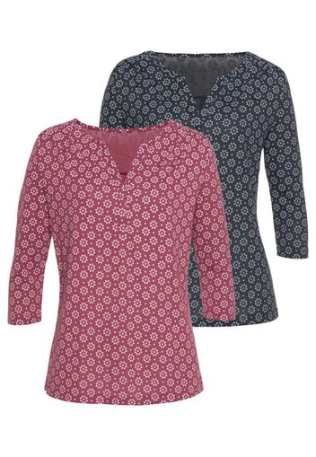 LASCANA Camicia da donna  navy / lampone / bianco