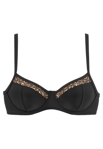 LASCANA Top per bikini 'Adele'  nero / beige / marrone