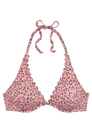 LASCANA Top per bikini  rosa / bianco / marrone