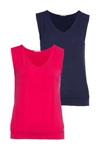 LASCANA Top  blu notte / rosa neon