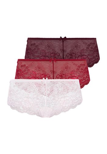 LASCANA Slip 'Hipster'  rosso / bordeaux / bianco