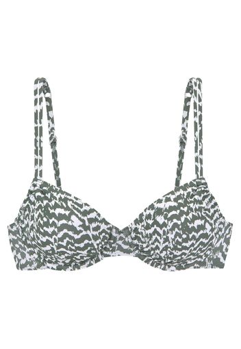 LASCANA Top per bikini  oliva / bianco