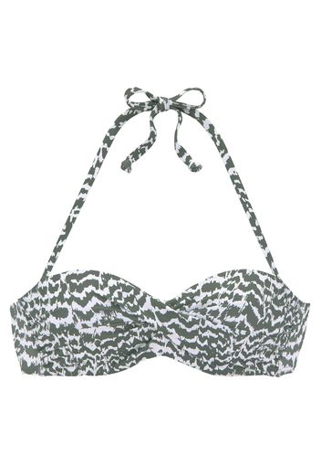 LASCANA Top per bikini  oliva / bianco