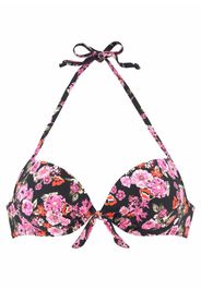 LASCANA Top per bikini 'Blümli'  rosa / nero