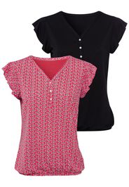 LASCANA Camicia da donna  nero / rosa scuro