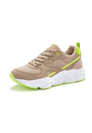 LASCANA Sneaker bassa  marrone chiaro / verde neon