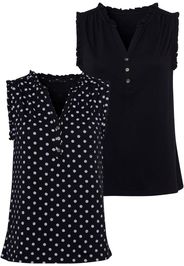 LASCANA Camicia da donna  nero / bianco