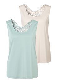 LASCANA Top  verde / beige