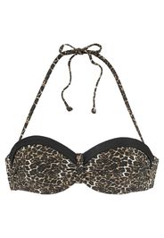 LASCANA Top per bikini  nero / marrone / beige