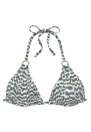 LASCANA Top per bikini  oliva / bianco