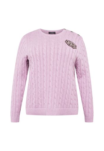 Lauren Ralph Lauren Plus Pullover 'MONTIVA'  rosa chiaro / broccato / bianco