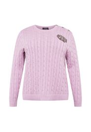 Lauren Ralph Lauren Plus Pullover 'MONTIVA'  rosa chiaro / broccato / bianco