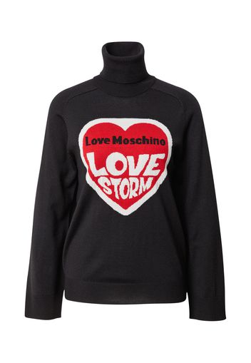 Love Moschino Pullover 'MAGLIA'  nero / bianco / rosso