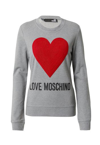 Love Moschino Felpa 'FELPA'  grigio / rosso