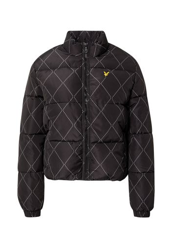 Lyle & Scott Giacca di mezza stagione 'Argyle'  nero / bianco / giallo