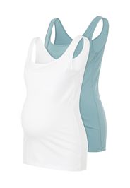 MAMALICIOUS Top 'KERRIE NELL'  blu pastello / bianco