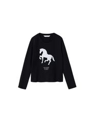 MANGO KIDS Maglietta 'Animals'  nero / bianco