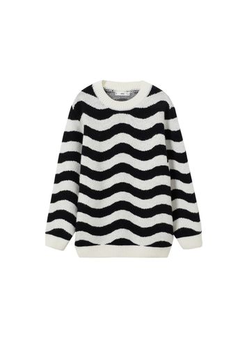 MANGO Pullover extra large 'Behia'  nero / bianco