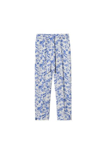 MANGO Pantaloni con piega frontale 'Lazo'  blu / bianco