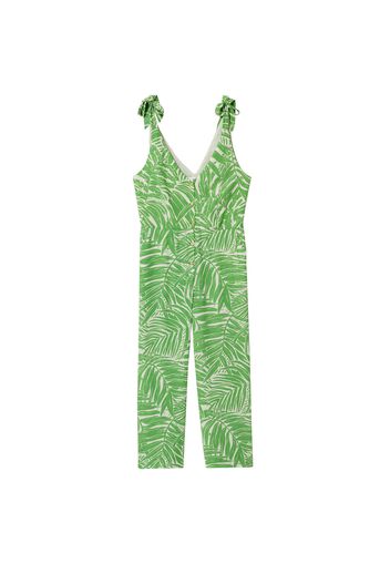 MANGO Tuta jumpsuit 'Emma'  verde / verde chiaro / bianco