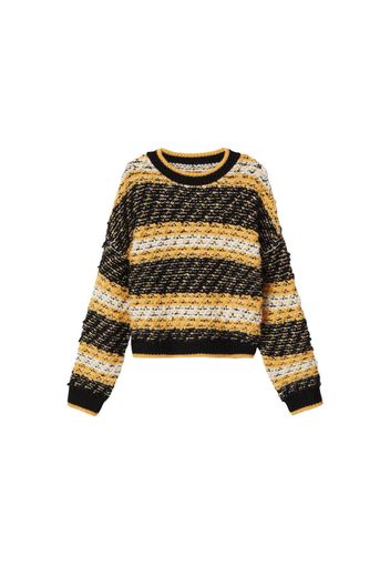 MANGO Pullover 'moto'  giallo / nero / bianco