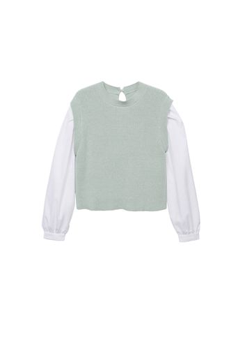 MANGO Pullover 'Leonor'  verde pastello / bianco