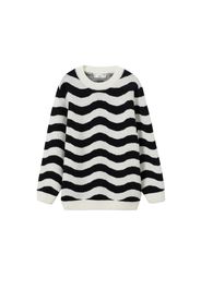 MANGO Pullover extra large 'Behia'  nero / bianco